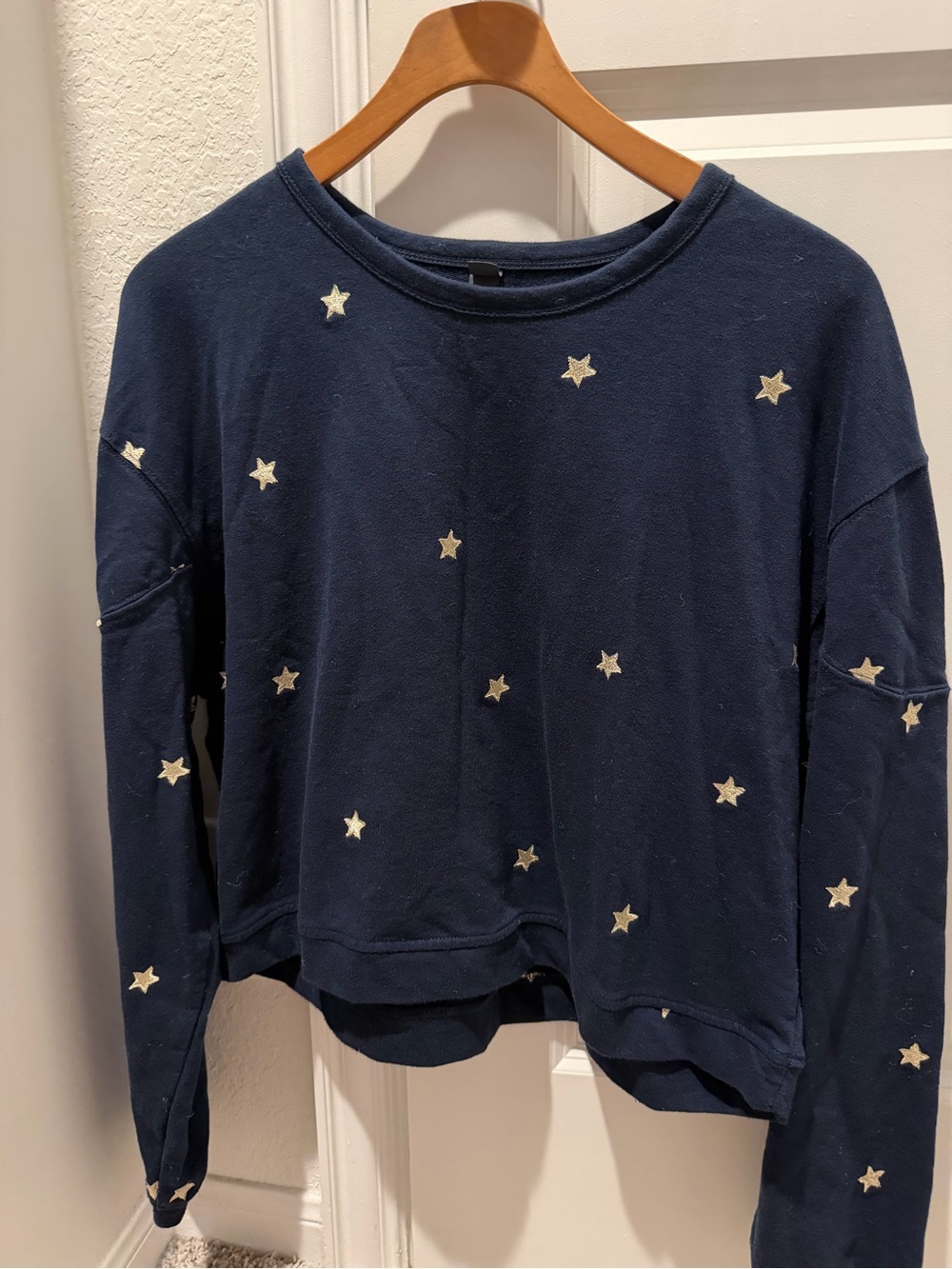 Alya Navy Top with Gold Star Accents